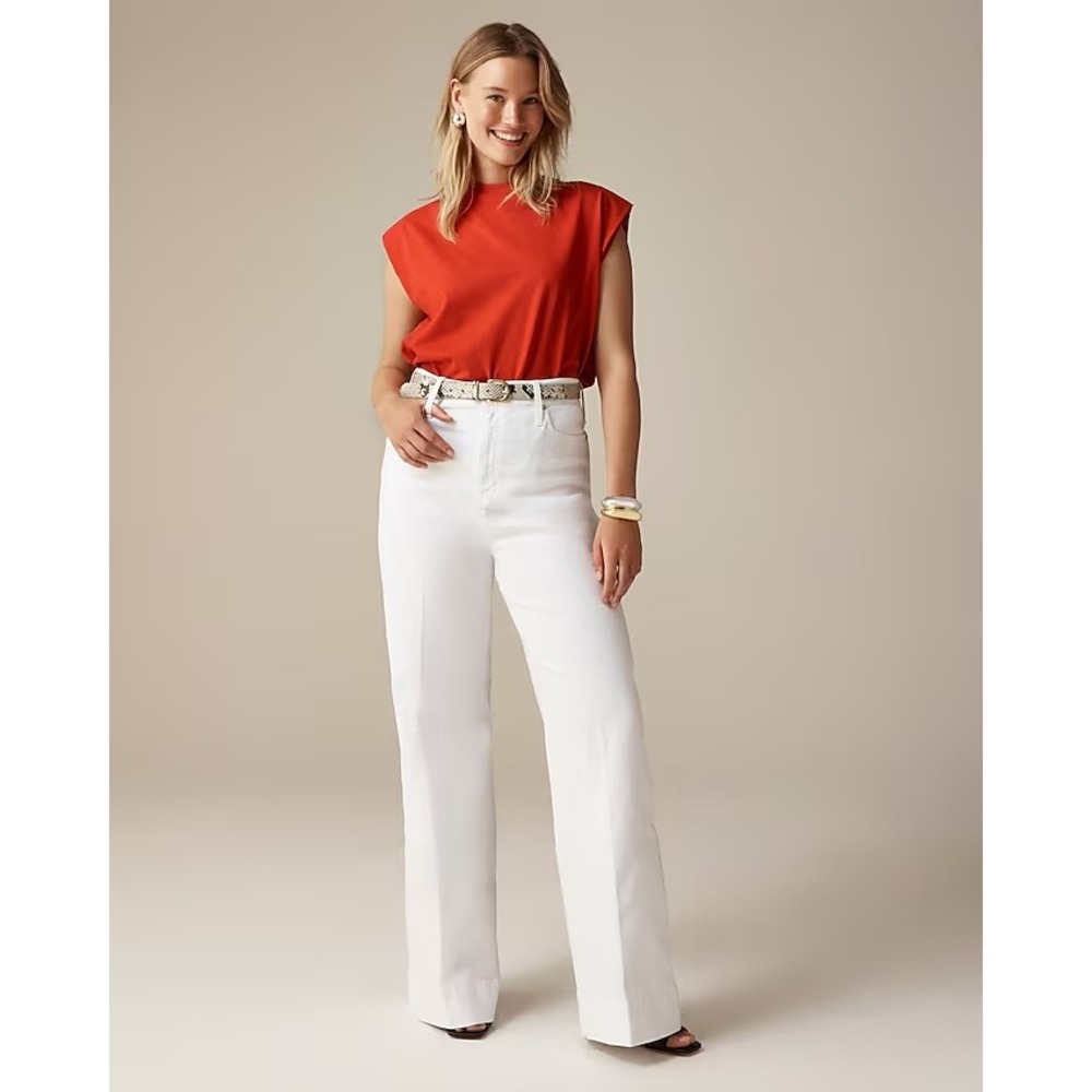 J.Crew Wide-leg denim trouser in white‎ 33